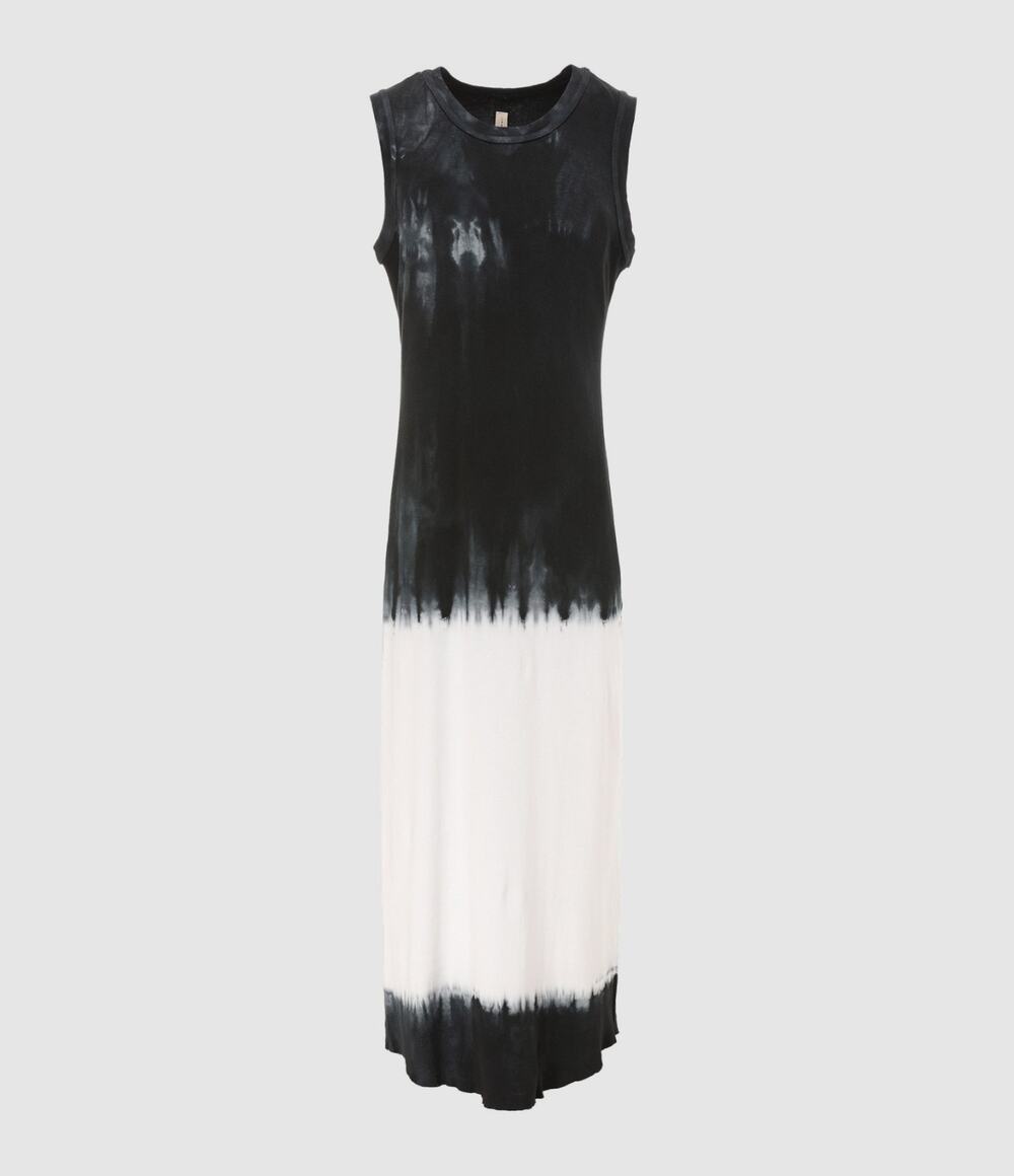 RAQUEL ALLEGRA Rib Knit Jersey Column Tie-Dye Maxi Tank Dress SSENSE 0 XS $325